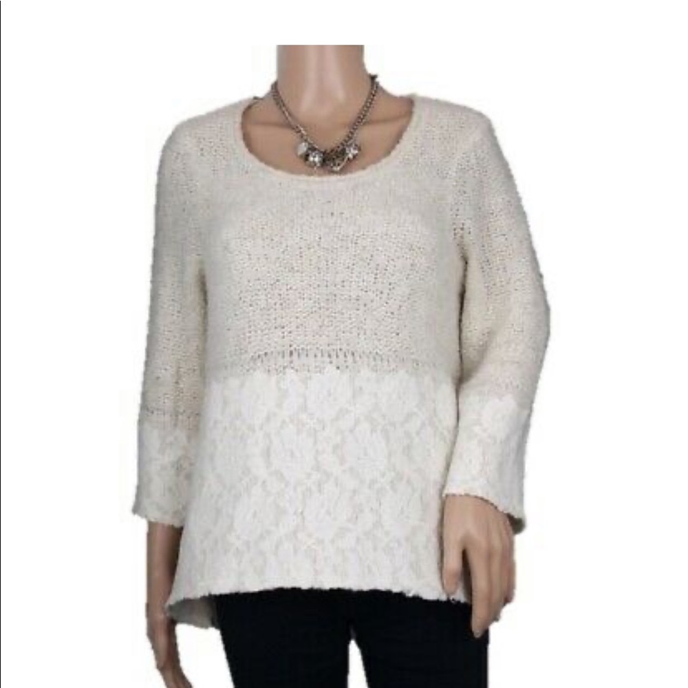 Knitted and knotted alpaca linen blend top